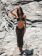 Bikini Swimsuits Sarongs Print Beachwear 3 Pieces Bandage