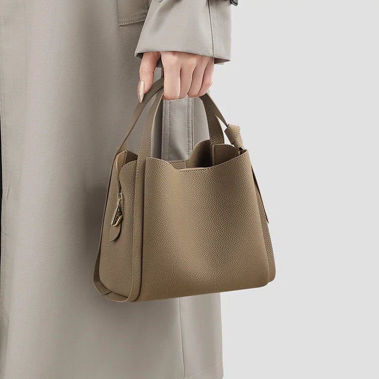 Aria Luxe Pebbled Bucket Bag