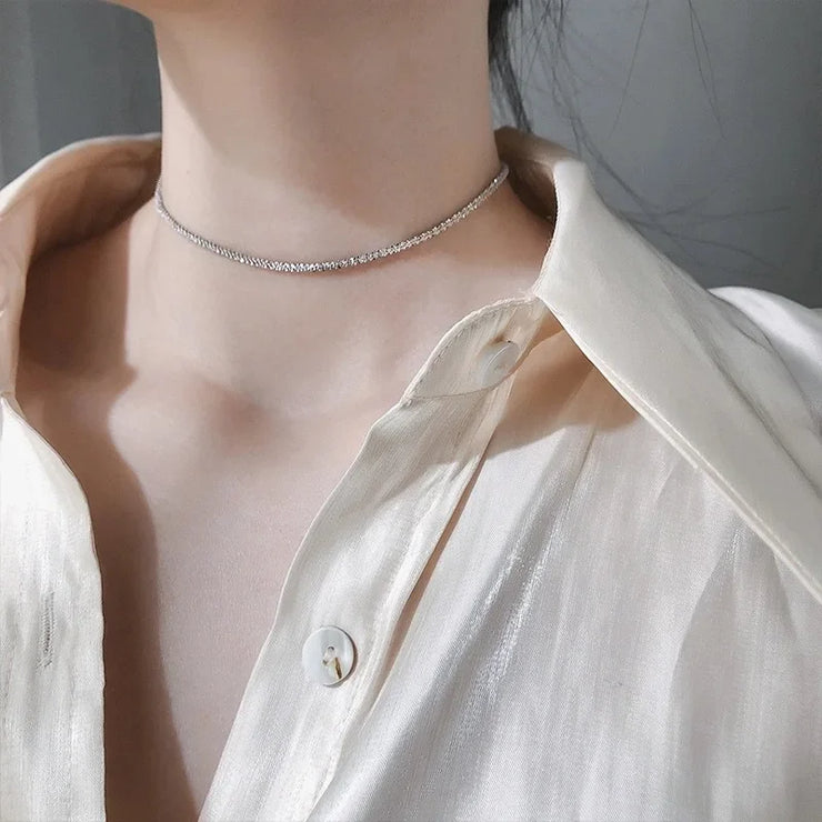 Lustra™ Minimalist Stainless Steel Sparkle Chain Necklace