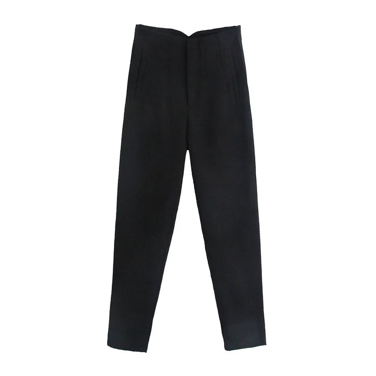 Autumn Trouser Suits High Waisted Office Casual Woman Pants