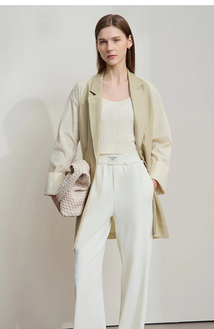 Solene Linen-Blend Textured Blazer