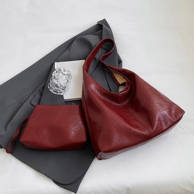 Women Vintage Soft PU Leather Shoulder Bag