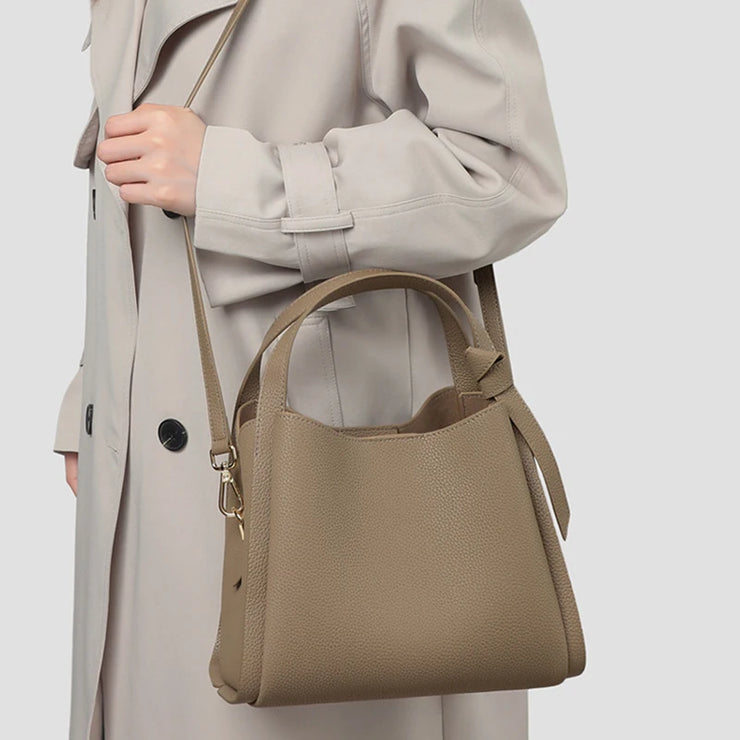 Aria Luxe Pebbled Bucket Bag