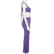 Elegant Summer Crop Top & Maxi Skirt Set