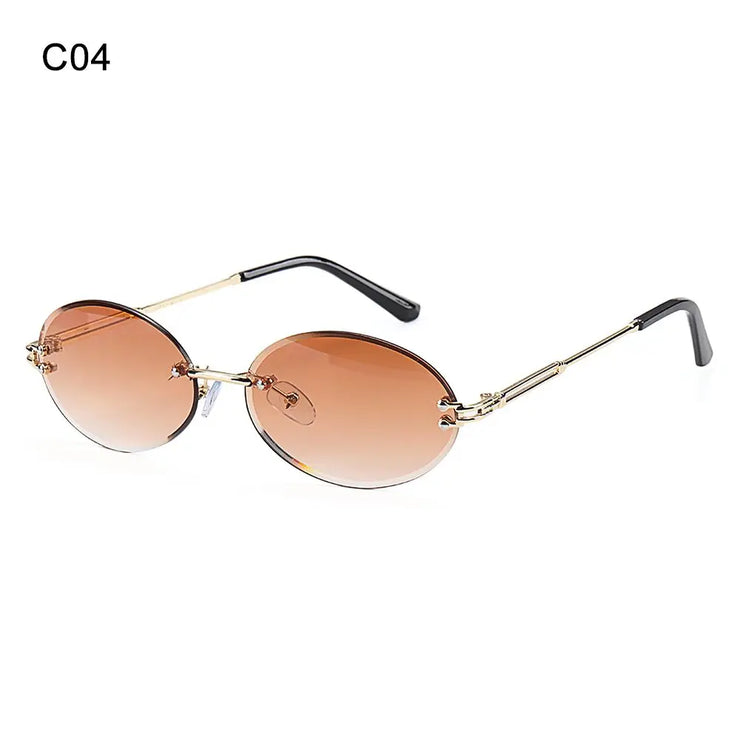 Celestia Oval Rimless Gradient Sunglasses – 12 Color Editions