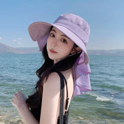 Outdoor Hat Anti UV Neck Protection with Bowknot Wide Brim