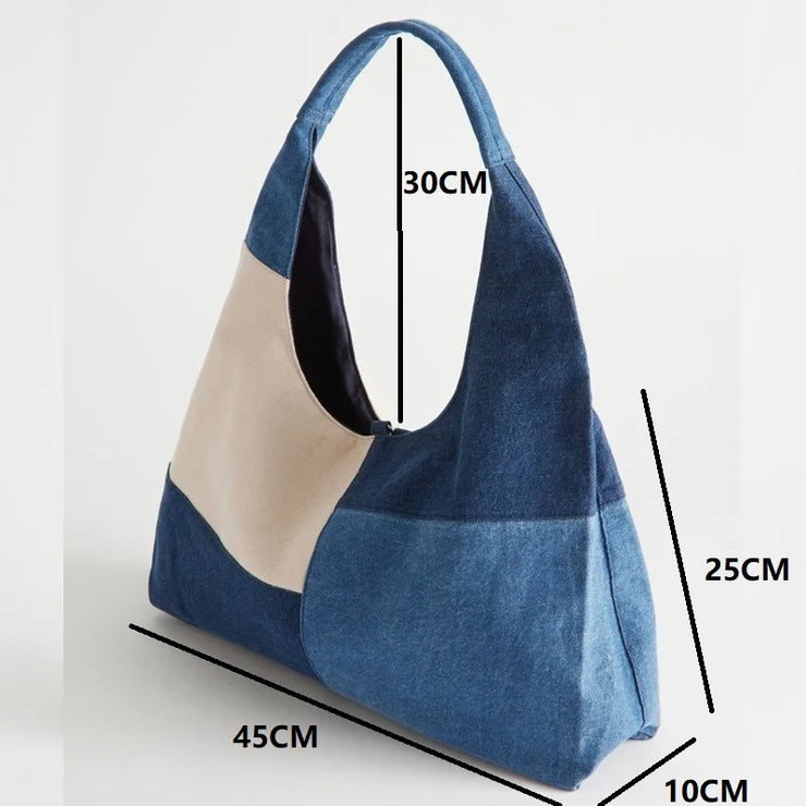 Harbor Patch Denim Hobo Tote