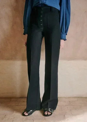 Refined & Ready – High-Waist Straight-Leg Office Trousers