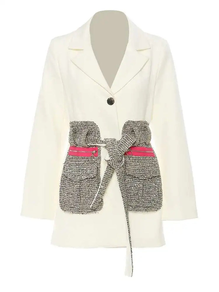 Riviera Tweed-Belted Blazer