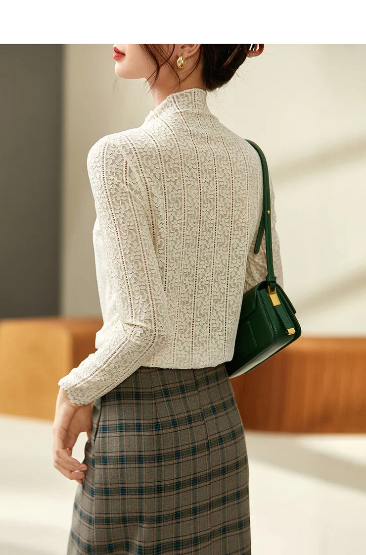 Élise Lace High-Neck Blouse