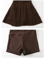 Olive Mocha Flutter-Knit Swimsuit Dress