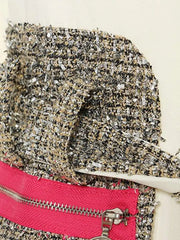 Riviera Tweed-Belted Blazer