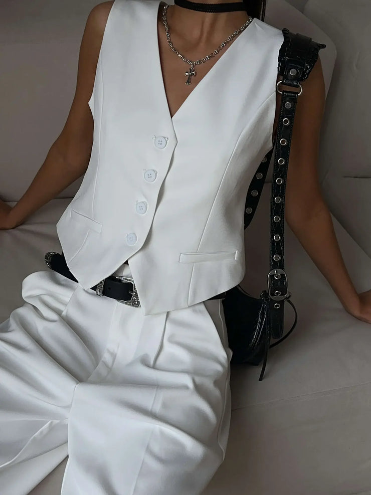 Wolfel Summer Women’s Chic Vest and Shorts Suit Set