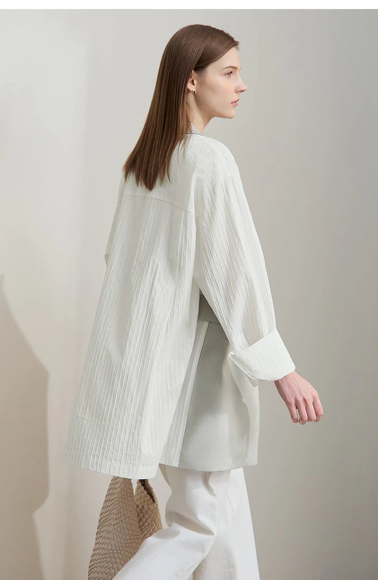 Solene Linen-Blend Textured Blazer