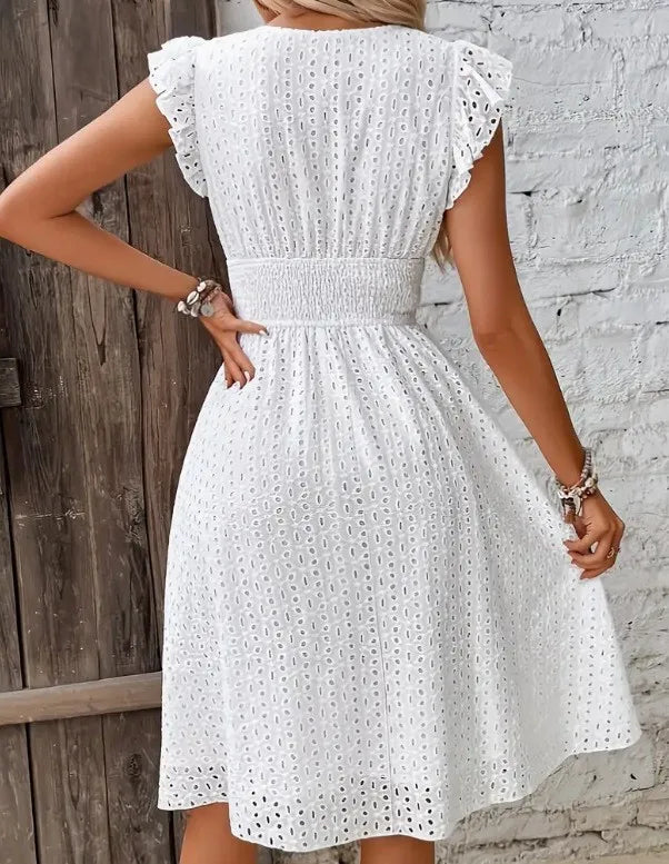 Summer Lace V-Neck Dress for Women
