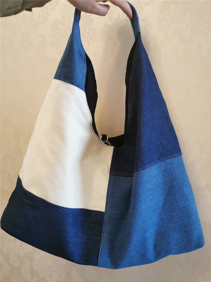 Harbor Patch Denim Hobo Tote