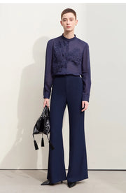 Magnolia Crest Embroidered Ramie Blouse