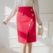 Asymmetry Charm High-Waist Pencil Skirt