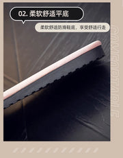 Ladies Flat Slippers with Fur