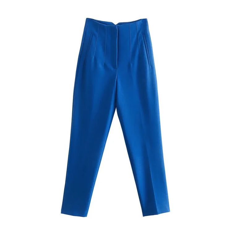 Autumn Trouser Suits High Waisted Office Casual Woman Pants