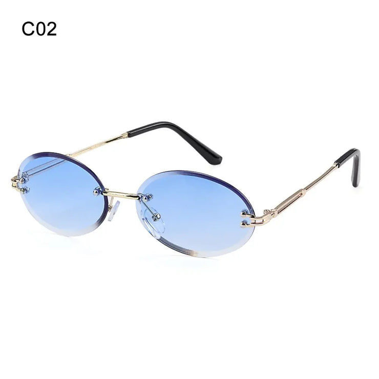 Celestia Oval Rimless Gradient Sunglasses – 12 Color Editions