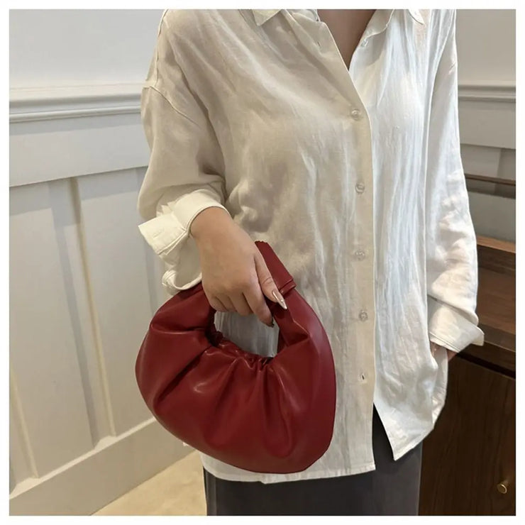 Luna Puff Ruched Half-Moon Shoulder Bag