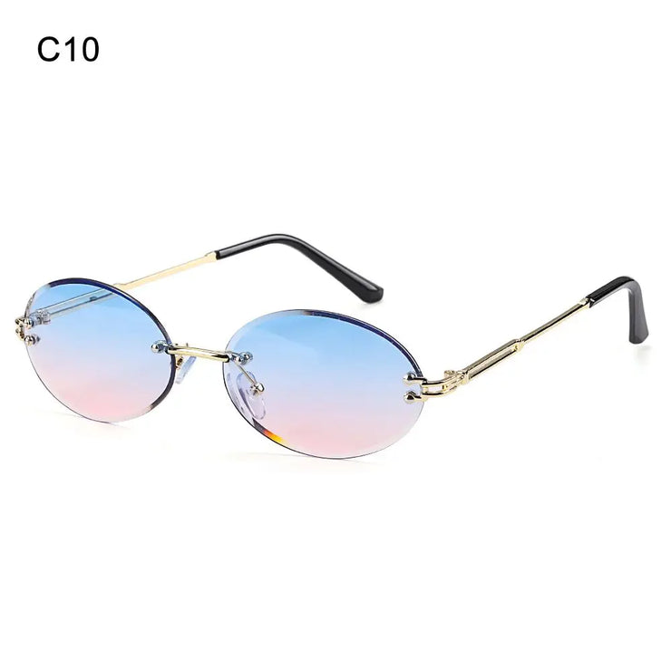 Celestia Oval Rimless Gradient Sunglasses – 12 Color Editions
