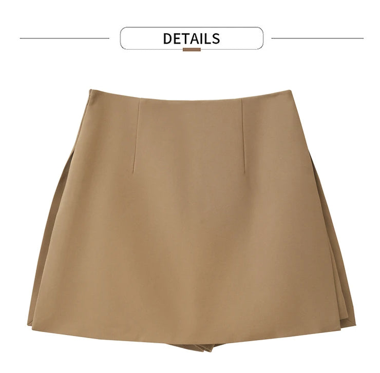 Minimalist Casual Shorts Skirts Women High Waist