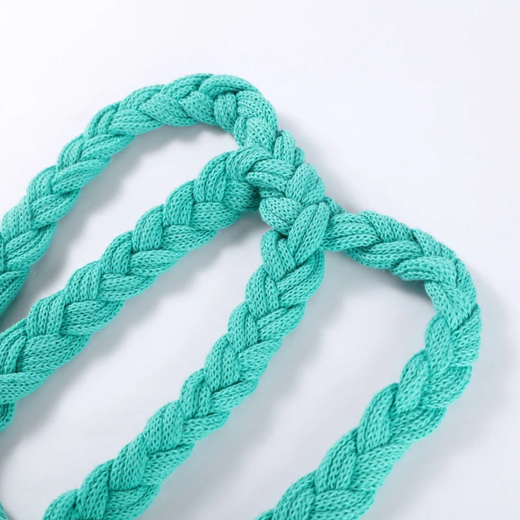 Bold Elegance – Turquoise Knit Backless Mermaid Dress