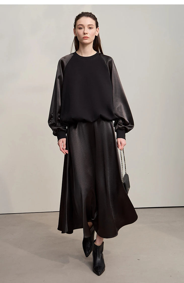 Amélie Satin Contrast Sweatshirt