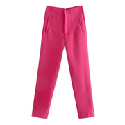 Autumn Trouser Suits High Waisted Office Casual Woman Pants