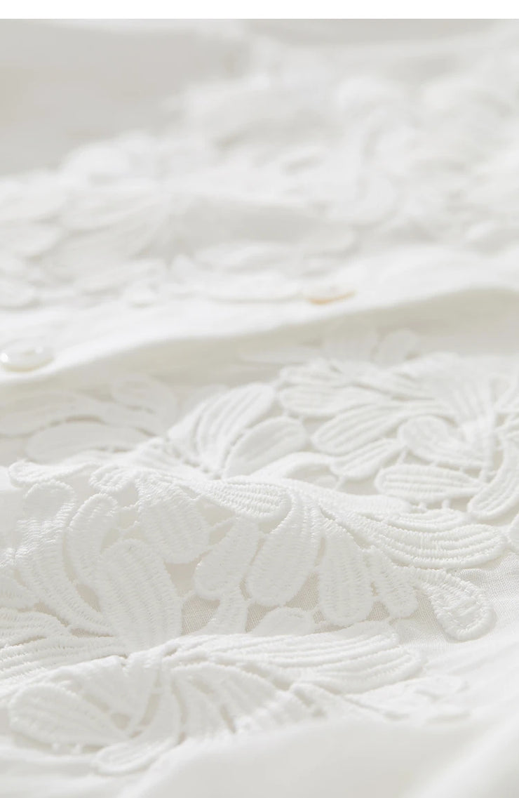 Magnolia Crest Embroidered Ramie Blouse