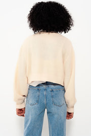 Cream Diamond Button Knit Cardigan
