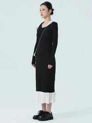 Monochrome Ruffle-Edge Two-Piece Set