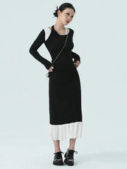 Monochrome Ruffle-Edge Two-Piece Set
