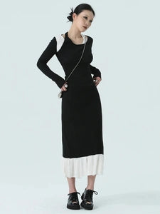 Monochrome Ruffle-Edge Two-Piece Set