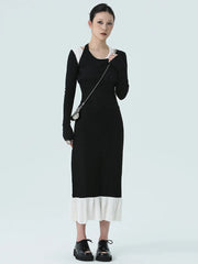Monochrome Ruffle-Edge Two-Piece Set