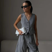 Wolfel Summer Women’s Chic Vest and Shorts Suit Set
